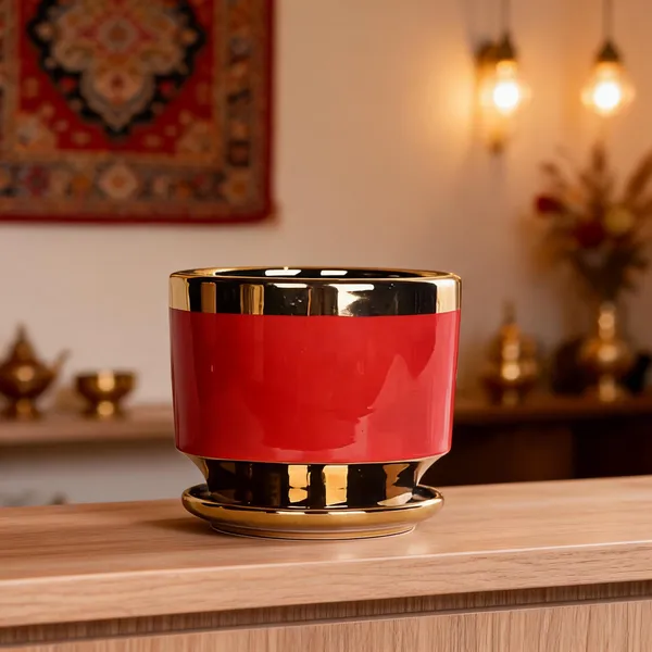Gold_And_Red_Ceramic_Planter_Pot_Living_Areas