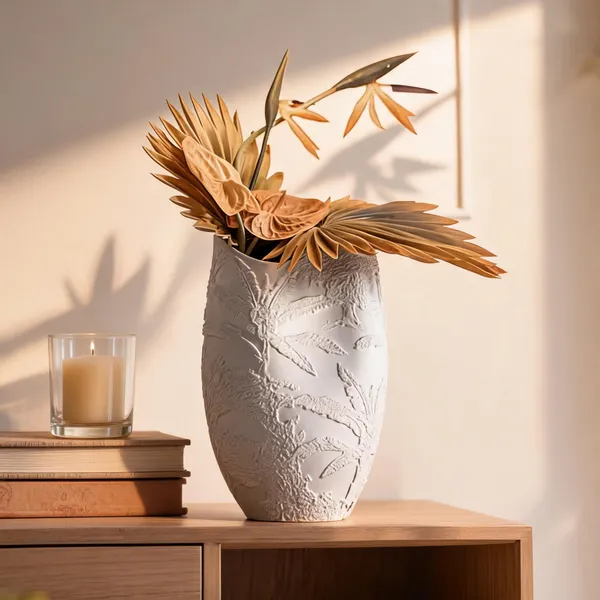 White_Ceramic_Decorative_Vase_Living_Areas