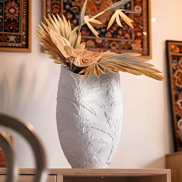 White_Ceramic_Decorative_Vase_Living_Areas