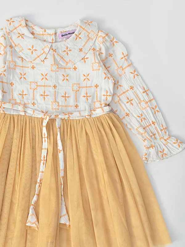 Bella_Moda_Net_Woven_Full_Sleeves_Embroidered_Party_Dress_Orange