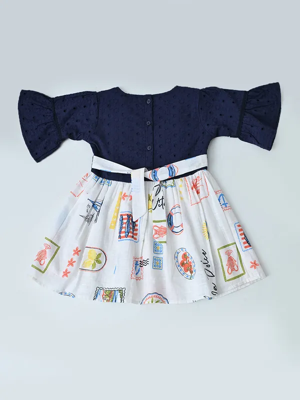 Baby_Girls_Floral_Printed_Cotton_Woven_Dress_With_Bell_Sleeves_Navy_Blue