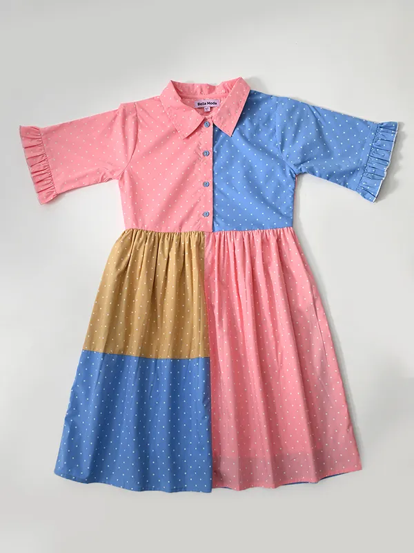 Bella_Moda_Cotton_Woven_Girls_Colourblocked_Polka_Dot_Cotton_Dress