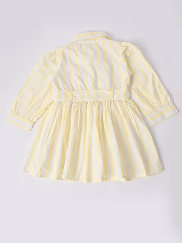 Bella_Moda_Baby_Girls_Striped_Dress_With_Shirt_Collar,_Pintuck_Detail_And_Waist_Tie