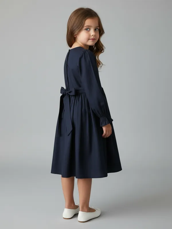 Bella_Moda_Girls_Woven_Embroidered_Long_Sleeve_Fit_And_Flare_Dress