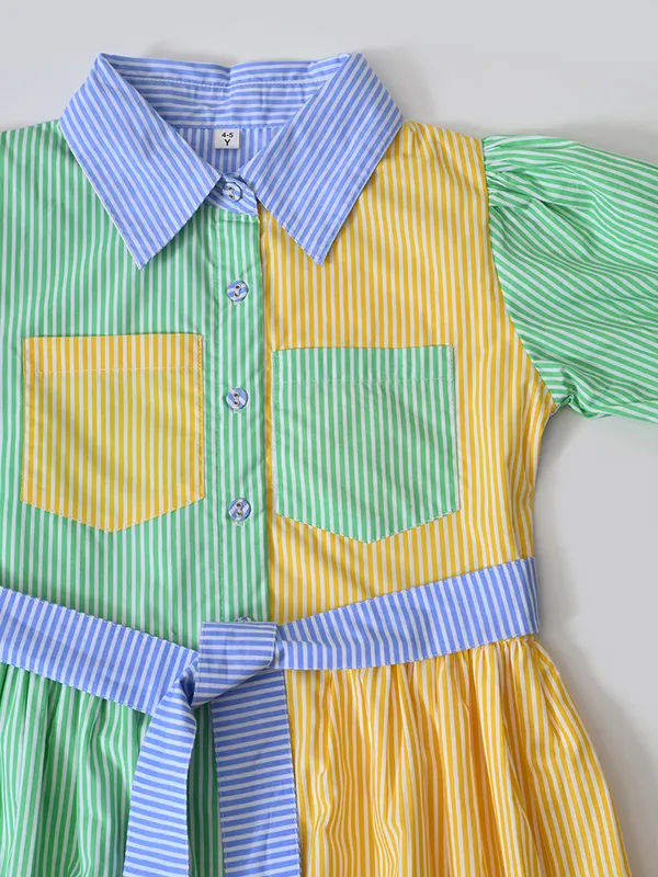 Bella_Moda_Cotton_Woven_Girls_Color_Block_Striped_Shirt_Dress_With_Waist_Tie_Belt