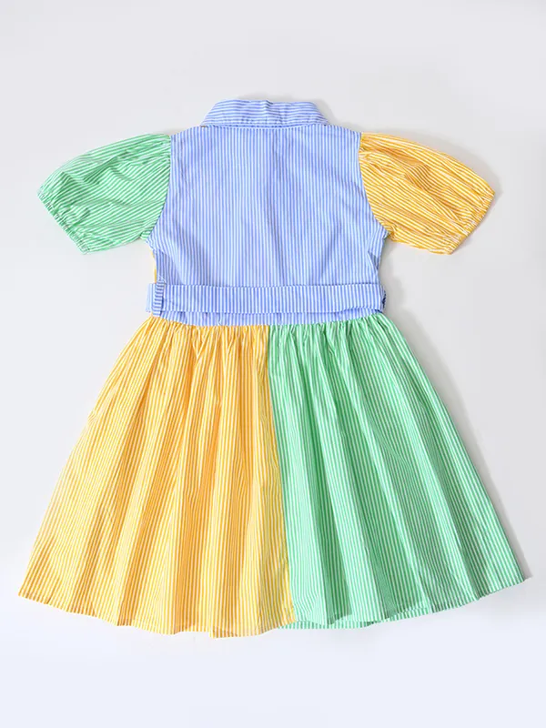 Bella_Moda_Cotton_Woven_Girls_Color_Block_Striped_Shirt_Dress_With_Waist_Tie_Belt