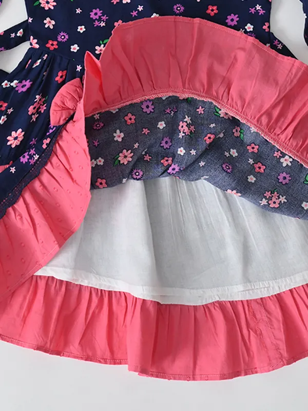 Bella_Moda_Cotton_Full_Sleeves_Frilled_Dresign_Printed_Dress_Navy_Blue