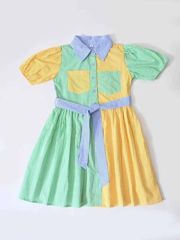 Bella_Moda_Cotton_Woven_Girls_Color_Block_Striped_Shirt_Dress_With_Waist_Tie_Belt