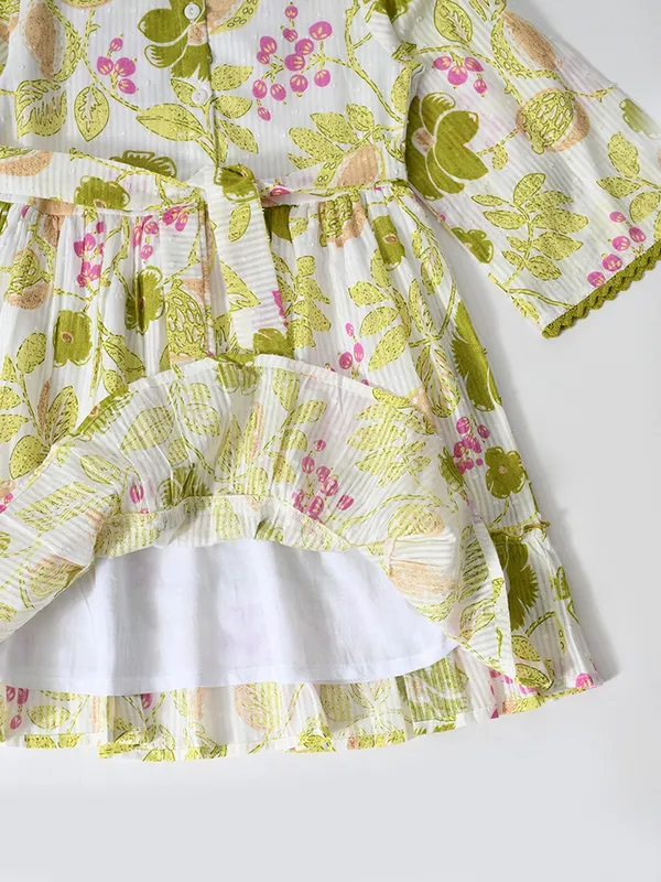 Bella_Moda_Cotton_Woven_Girls_Mustard_Floral_Print_Layered_Dress_With_Flare_Hem