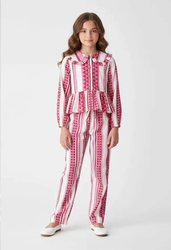 Bella_Moda_Cotton_Peasant_Sleeves_Striped_Printed_Coordinating_Top_And_Pant_Set