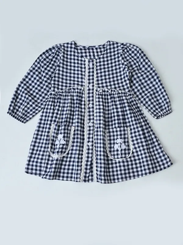 Baby_Girls_Checked_Cotton_Dress_With_Embroidered_Pockets_Black