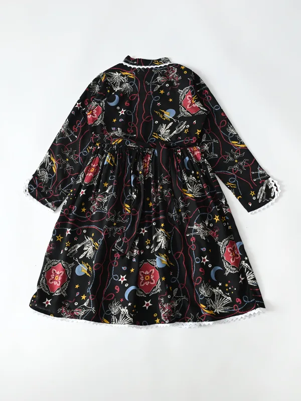 Bella_Moda_Cotton_Full_Sleeeves_Fit_And_Flare_Printed_Dress_Black