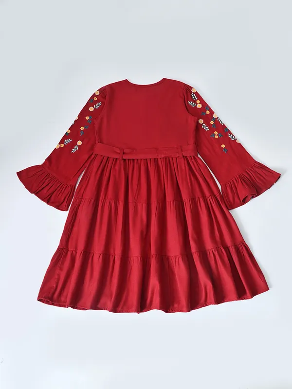 Bella_Moda_Cotton_Woven_Full_Sleeve_Floral_Embroidered_Fit_And_Flare_Dress_Red