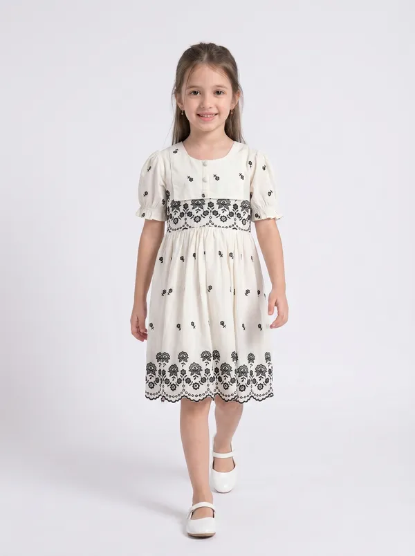 Bella_Moda_Cotton_Woven_Half_Puffed_Sleeves_Floral_Embroidered_Dress