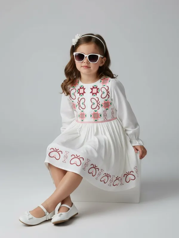 Bella_Moda_Girls_Woven_Embroidered_Long_Sleeve_Fit_And_Flare_Dress