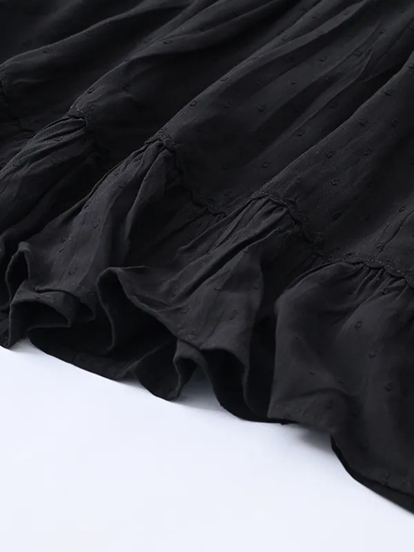 Girls_Cotton_Woven_Dress_With_Aari_Work_Embroidered_Yoke_And_Puff_Sleeves_Black