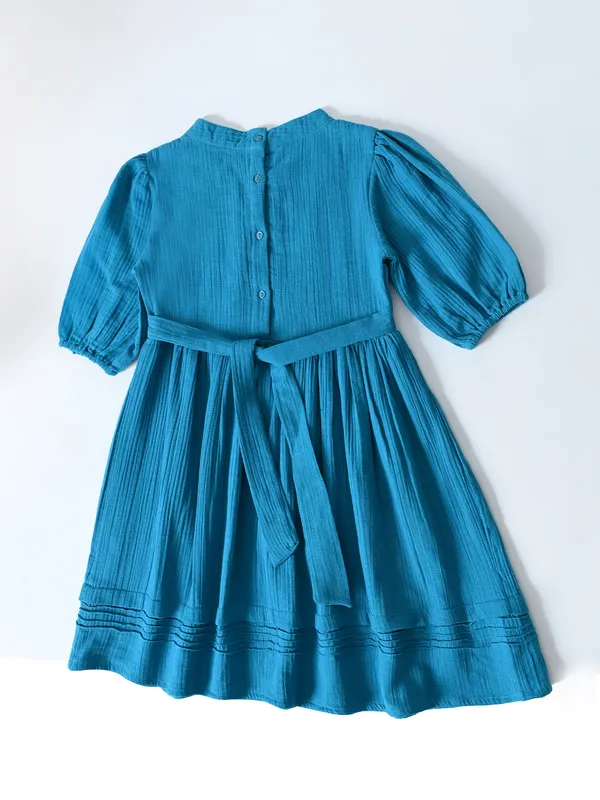 Bella_Moda_Cotton_Woven_Solid_Pleated_Yoke_Puff_Sleeve_Fit_And_Flare_Dress