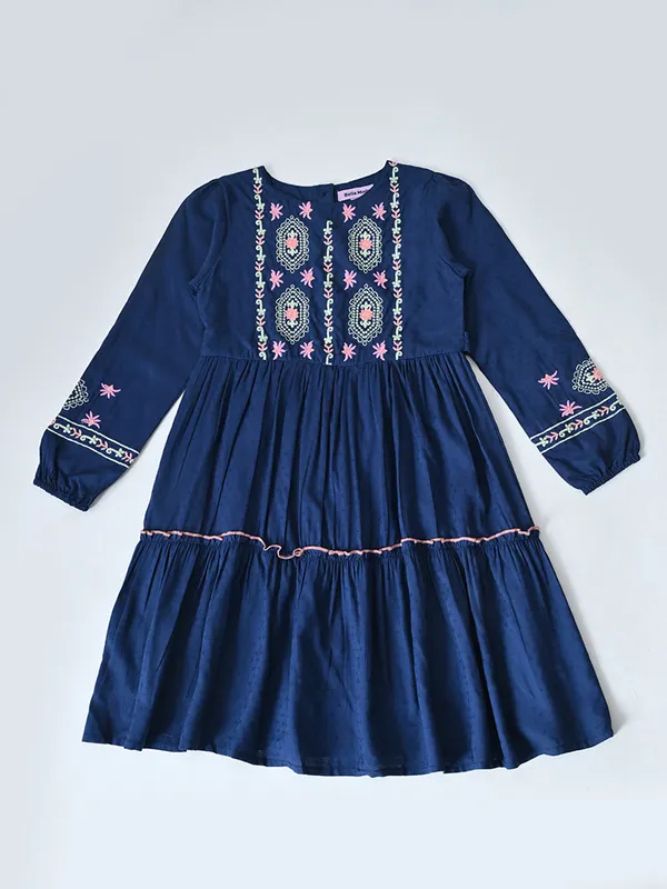 Bella_Moda_Cotton_Woven_Full_Sleeve_Floral_Embroidered_Fit_And_Flare_Dress_Navy_Blue
