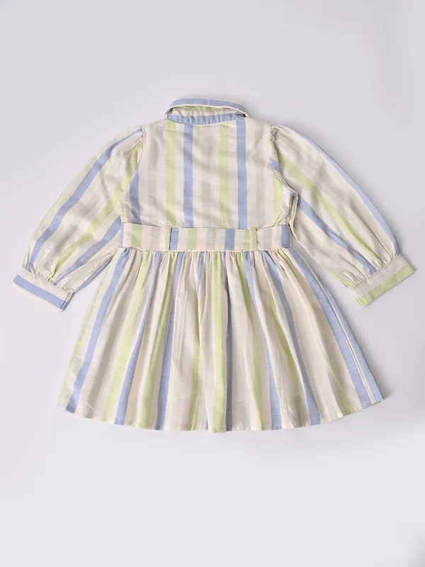 Bella_Moda_Baby_Girls_Striped_Dress_With_Shirt_Collar,_Pintuck_Detail_And_Waist_Tie