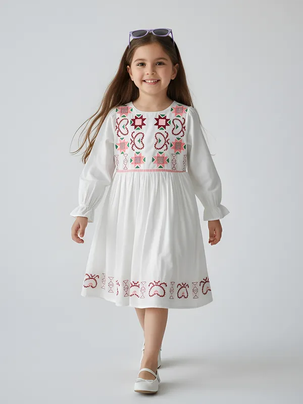 Bella_Moda_Girls_Woven_Embroidered_Long_Sleeve_Fit_And_Flare_Dress