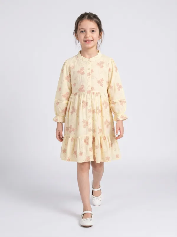 Bella_Moda_Cotton_Woven_Floral_Printed_Mandarin_Collar_Full_Sleeve_Fit_And_Flare_Dress