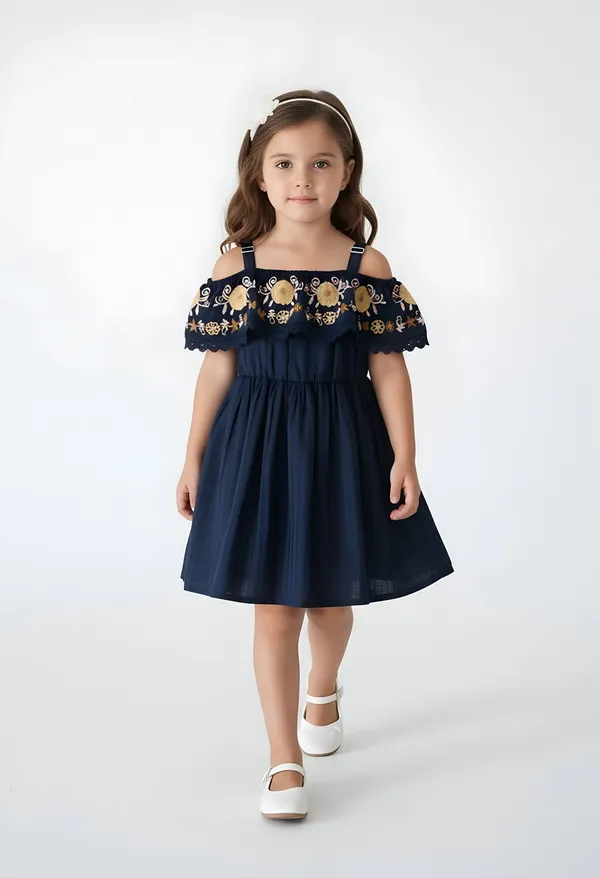 Bella_Moda_Cotton_Woven_Girls_Floral_Embroidered_Cold_Shoulder_Ruffle_Dress