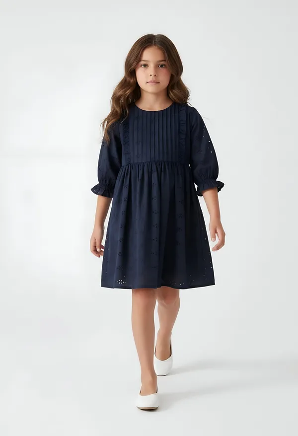 Bella_Moda_Cotton_Woven_Three_Fourth_Puffed_Sleeves_Floral_Designed_Dress