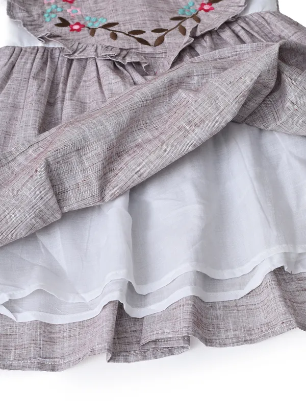 Girls_Floral_Embroidered_Cotton_Woven_Dress_With_Full_Sleeves_Brown