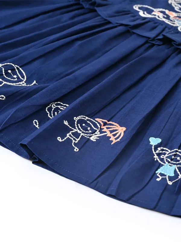 Baby_Girls_Embroidered_Cotton_Dress_With_Full_Sleeves_And_Floral_Print_Blue