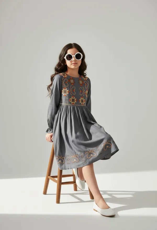 Bella_Moda_Girls_Woven_Embroidered_Long_Sleeve_Fit_And_Flare_Dress
