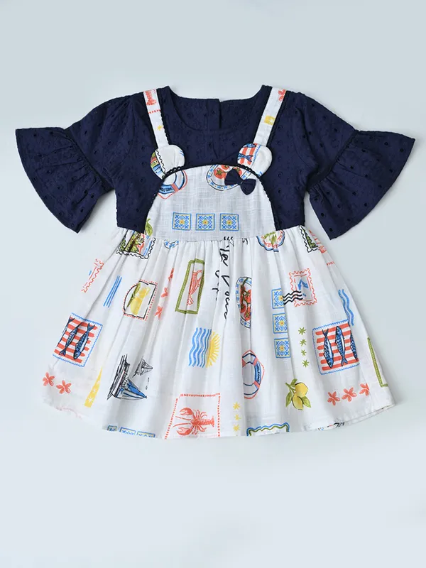 Baby_Girls_Floral_Printed_Cotton_Woven_Dress_With_Bell_Sleeves_Navy_Blue