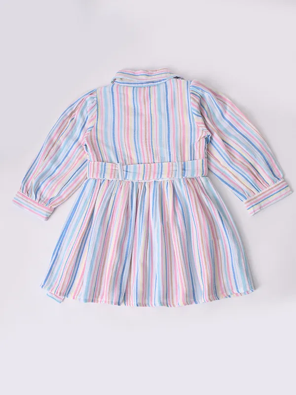 Bella_Moda_Baby_Girls_Striped_Dress_With_Shirt_Collar_Pintuck_Detail_And_Waist_Tie