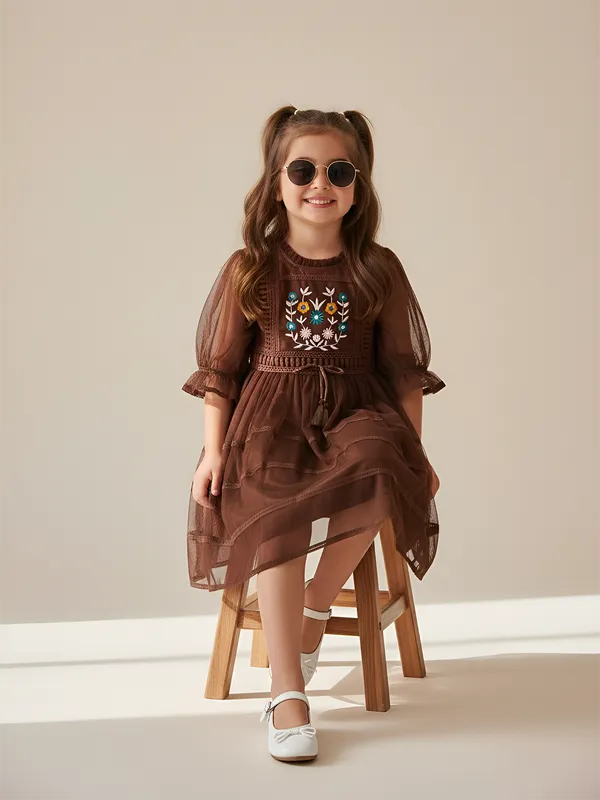 Bella_Moda_Girls_Net_Premium_Party_Frock_With_Embroidery,_Full_Sleeves_And_Tassel_Belt