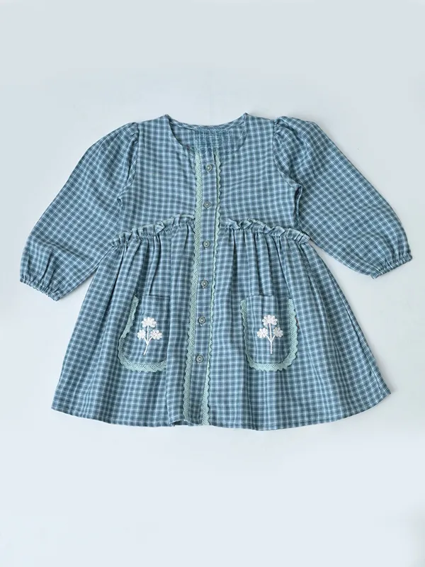 Baby_Girls_Checked_Cotton_Dress_With_Embroidered_Pockets_Grey