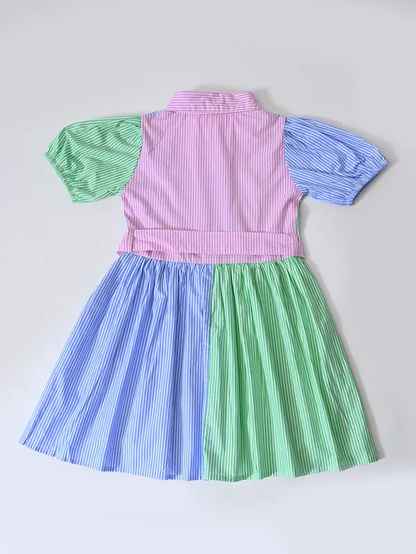 Bella_Moda_Cotton_Woven_Girls_Color_Block_Striped_Shirt_Dress_With_Waist_Tie_Belt