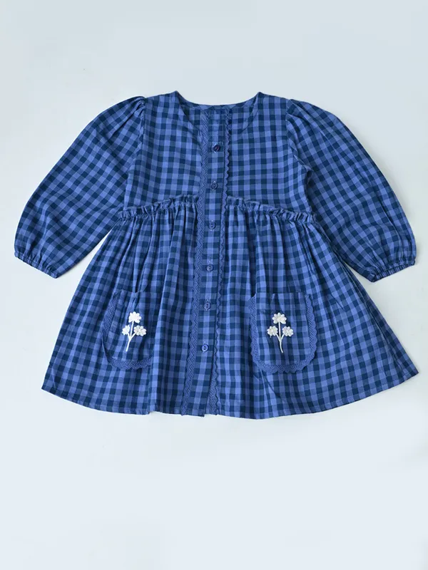Baby_Girls_Checked_Cotton_Dress_With_Embroidered_Pockets_Navy_Blue