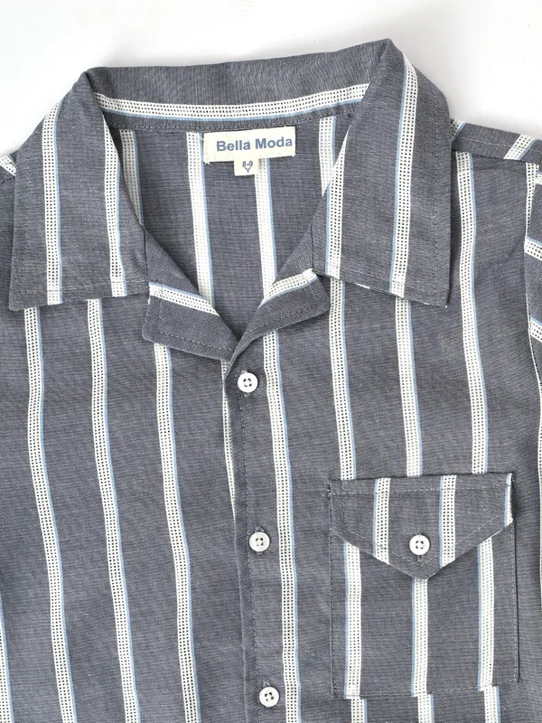 Bella_Moda_Cotton_Woven_Striped_Printed_Shirt_And_Shorts_Set