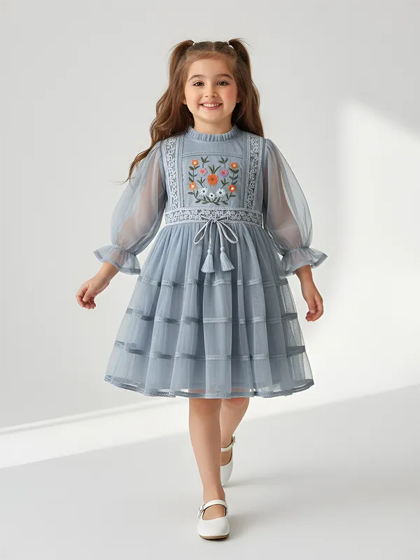 Bella_Moda_Girls_Net_Premium_Party_Frock_With_Embroidery,_Full_Sleeves_And_Tassel_Belt