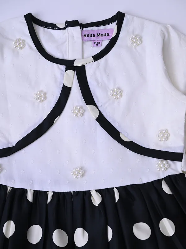 Bella_Moda_Baby_Girls_Dress_With_Embellished_Yoke_And_Dots_Printed_Frill_Hem