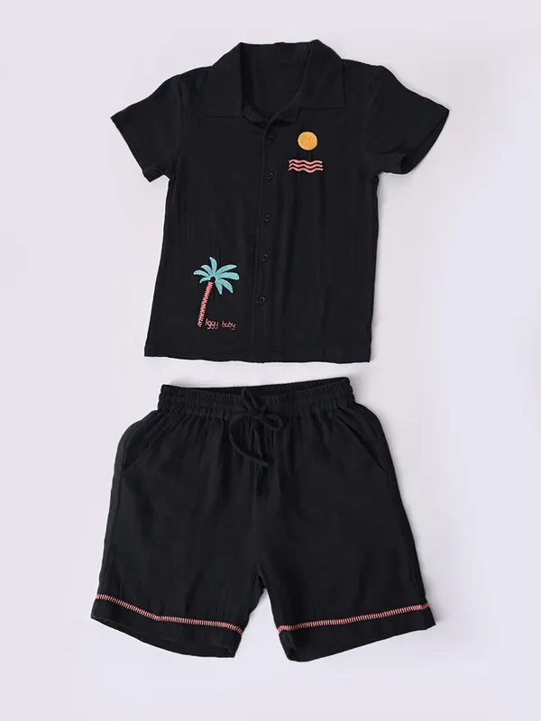 Bella_Moda_Cotton_Woven_Boys_Embroidered_Clothing_Set_Black