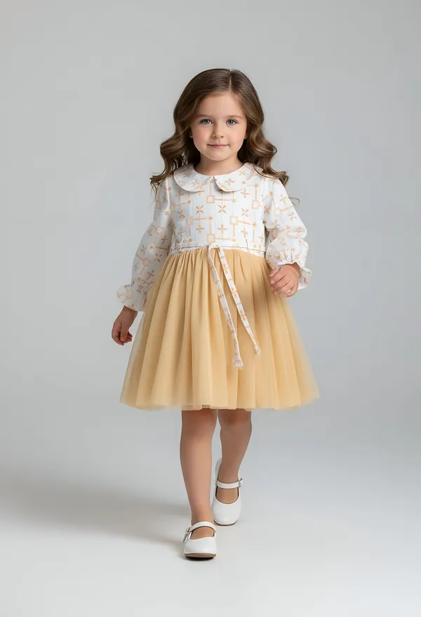 Bella_Moda_Net_Woven_Full_Sleeves_Embroidered_Party_Dress_Orange