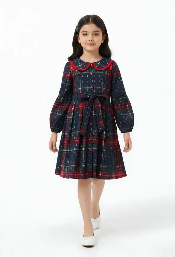 Bella_Moda_Cotton_Woven_Girls_Checked_Cotton_Dress_With_Peter_Pan_Collar_And_Waist_Tie