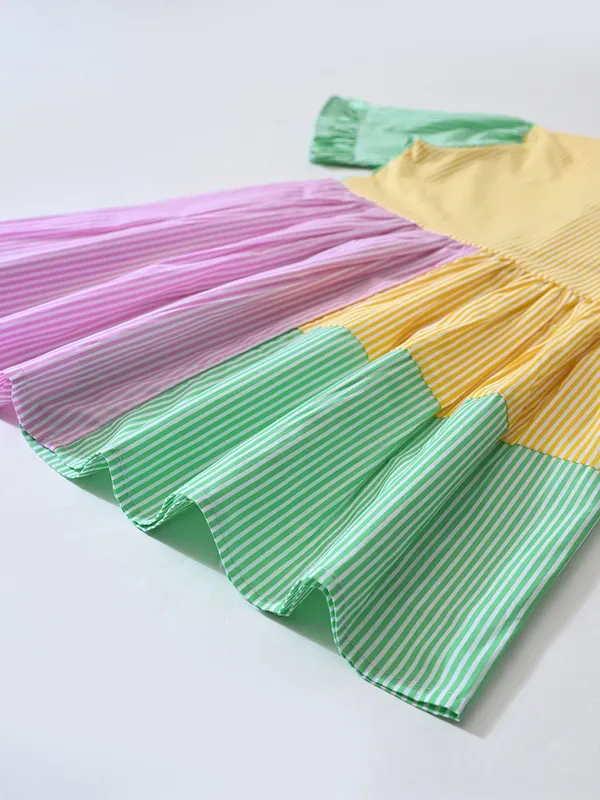 Bella_Moda_Cotton_Woven_Girls_Color_Block_Striped_Shirt_Dress_With_Sling_Bag