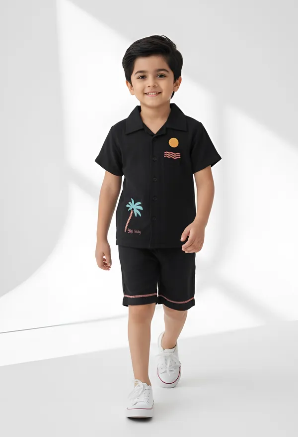 Bella_Moda_Cotton_Woven_Boys_Embroidered_Clothing_Set_Black