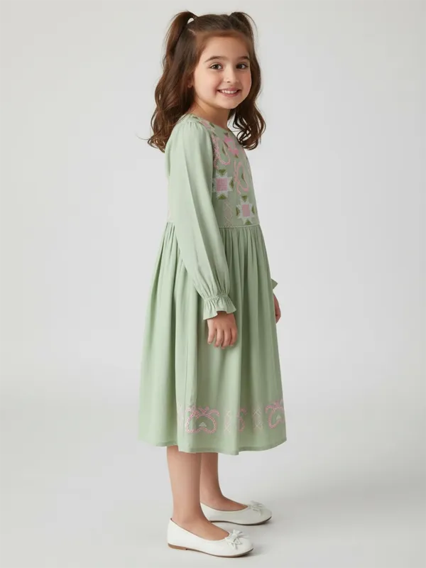 Bella_Moda_Girls_Woven_Embroidered_Long_Sleeve_Fit_And_Flare_Dress