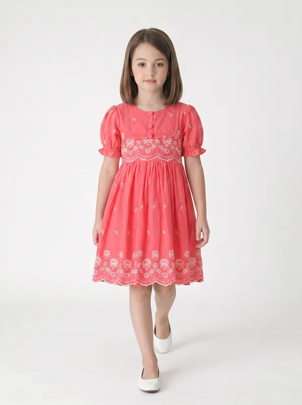 Bella_Moda_Cotton_Woven_Half_Puffed_Sleeves_Floral_Embroidered_Dress
