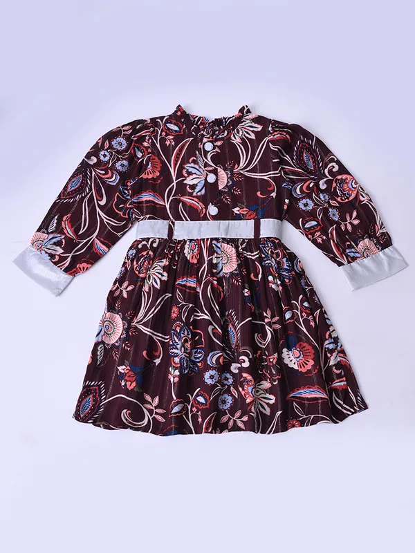 Bella_Moda_Girls_Fancy_Full_Sleeve_Dress_With_Contrast_Cuff_And_Belt