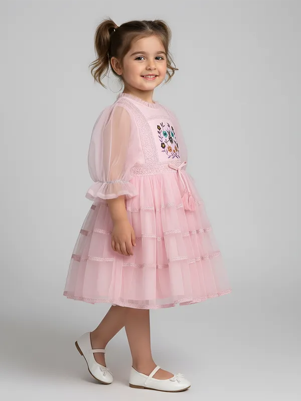 Bella_Moda_Girls_Net_Premium_Party_Frock_With_Embroidery,_Full_Sleeves_And_Tassel_Belt