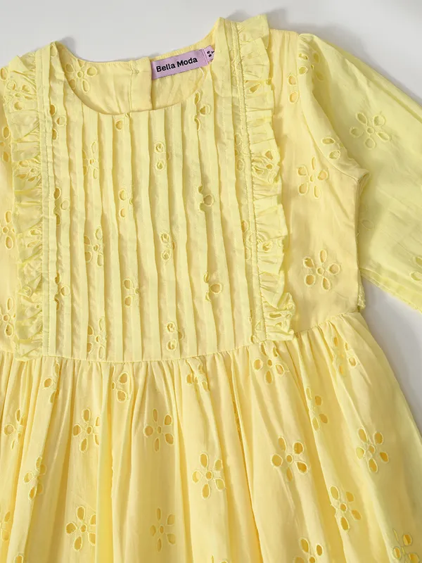 Bella_Moda_Cotton_Woven_Three_Fourth_Puffed_Sleeves_Floral_Designed_Dress