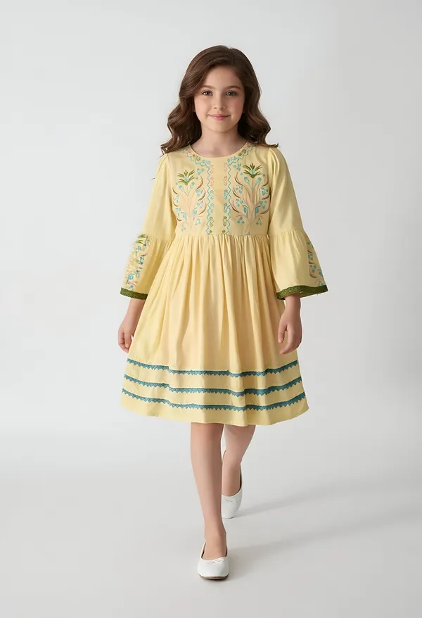 Bella_Moda_Cotton_Woven_Girls_Embroidered_Flared_Dress_With_Waist_Tie